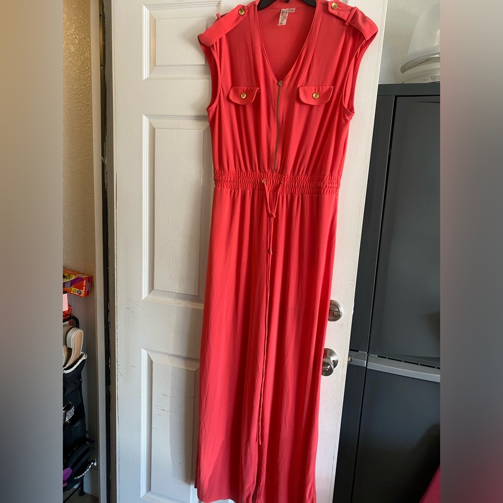 Sleeveless Red Maxi jumpsuit